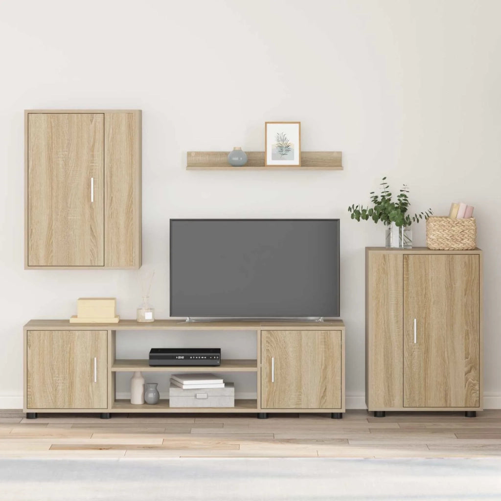 Set mobile TV 4 pcs Rovere Sonoma Legno multistrato 3397898