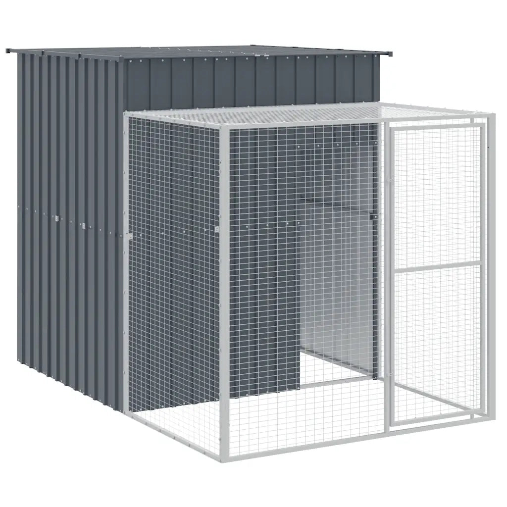 Pollaio con Area Corsa Antracite 165x251x181 cm Acciaio Zincato 172367