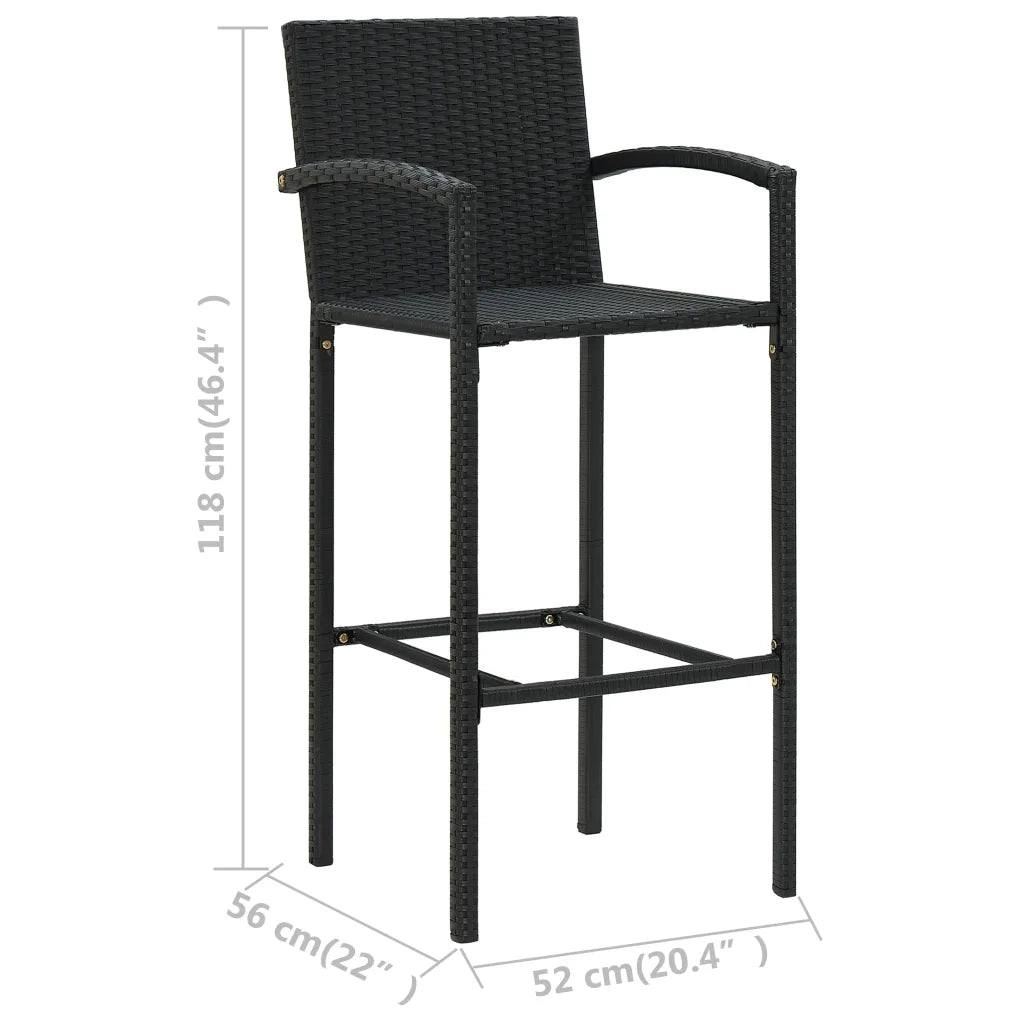 Set Bar da Giardino 5 pz Nero 3064870