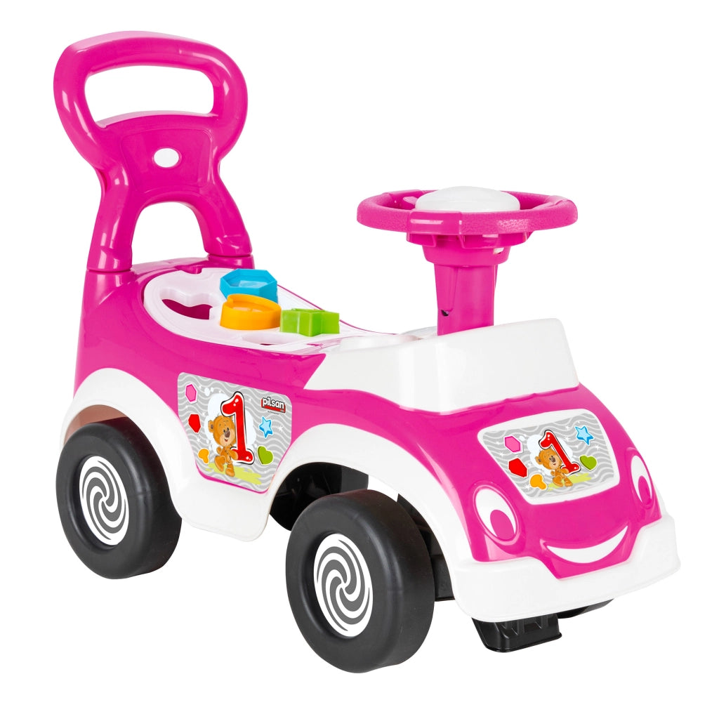 Auto Macchina Cavalcabile per Bambini 78x29,5x54 cm con Formine Saetta Rosa