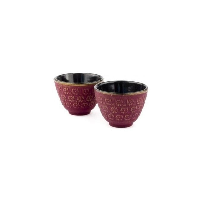 Bredemeijer G015PG Shanghai Set da te' 0,6 L con teiera e 2 tazze in ghisa smaltata colore Rosa e Oro