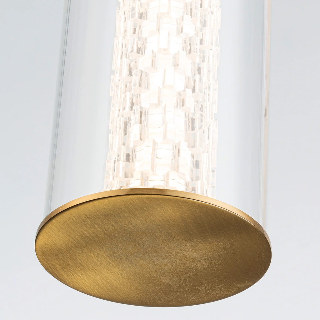 Applique bagno retro oro tubo vetro 50cm LED 18W Quintiesse