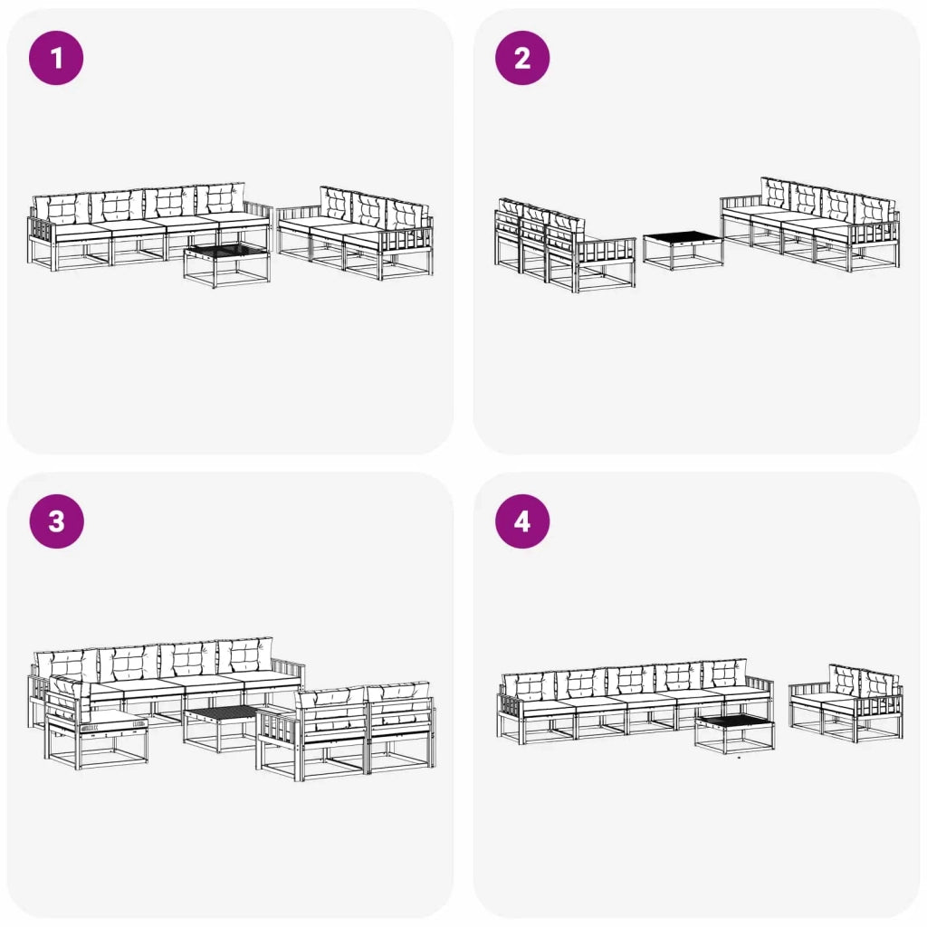 Set di divani da esterno 7 pz Bianco e Antracite 3386161