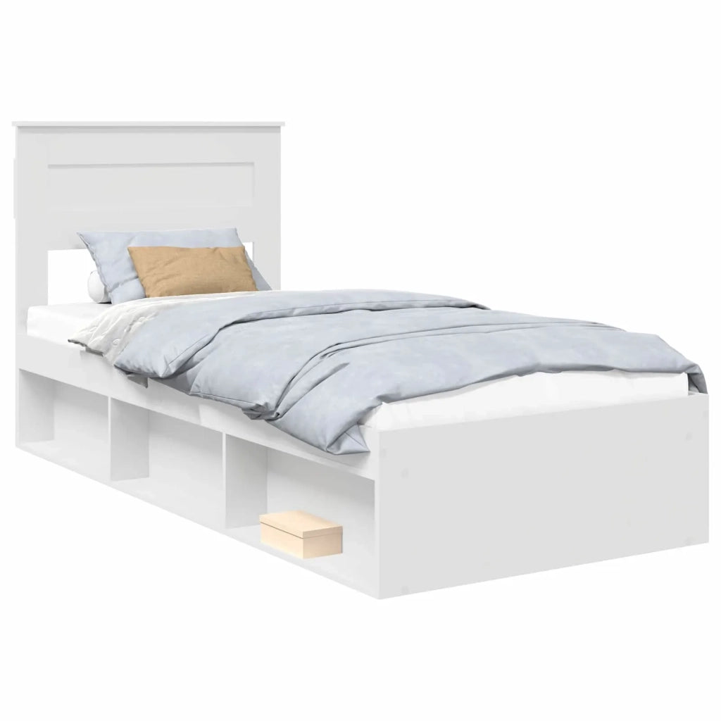 Letto singolo | Letto per adulti | Struttura del letto Bianco 100 x 200 cm Pino massello