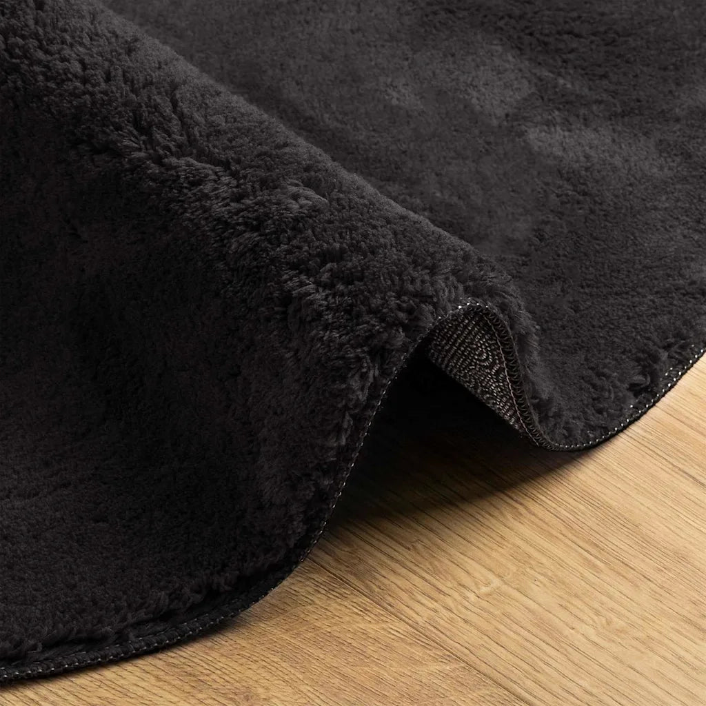 Tappeti per area Ovale HUARTE Nero 100 x 200 cm 100% Poliestere 4103650