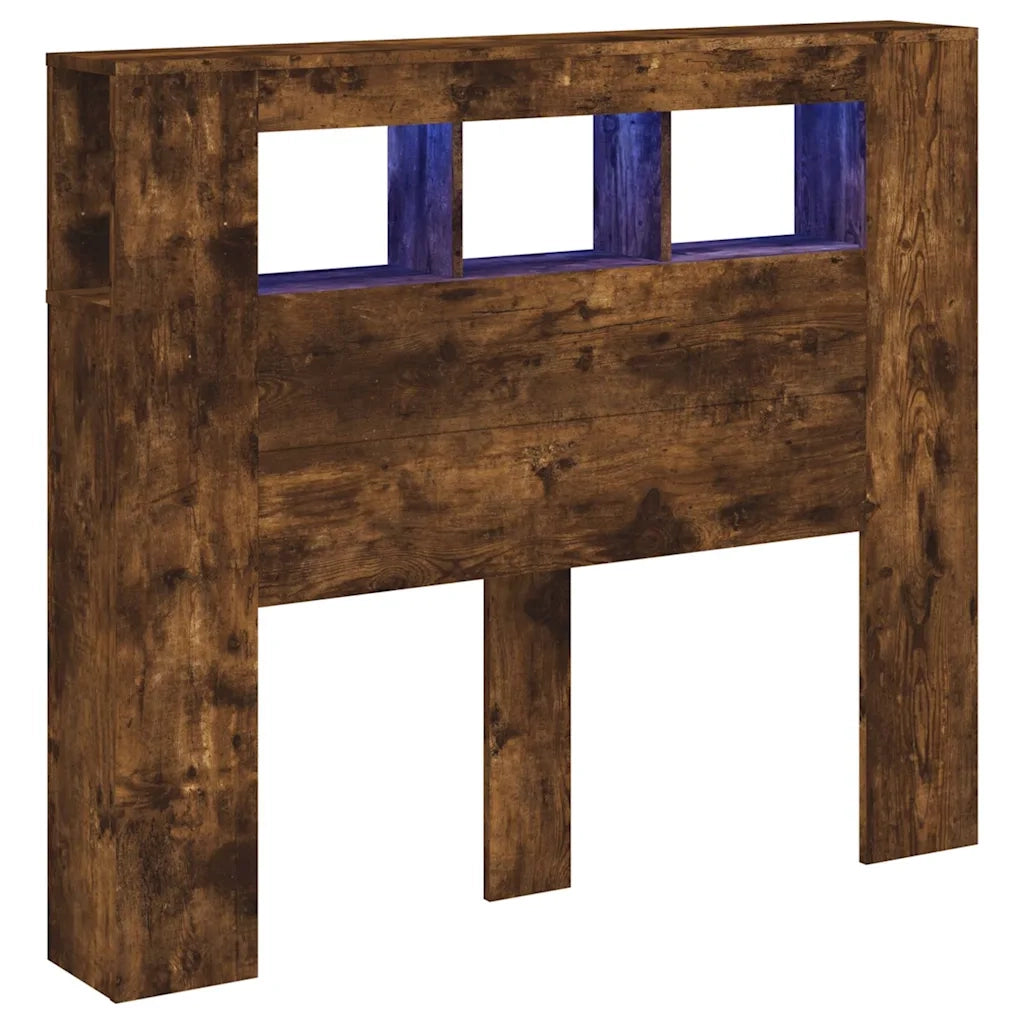Testiera | Testata LED Rovere Fumo 120x18,5x103,5 cm Legno Multistrato