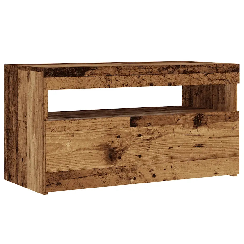 Mobile Porta TV con LED Legno Antico 75x35x40 cm Multistrato 856315