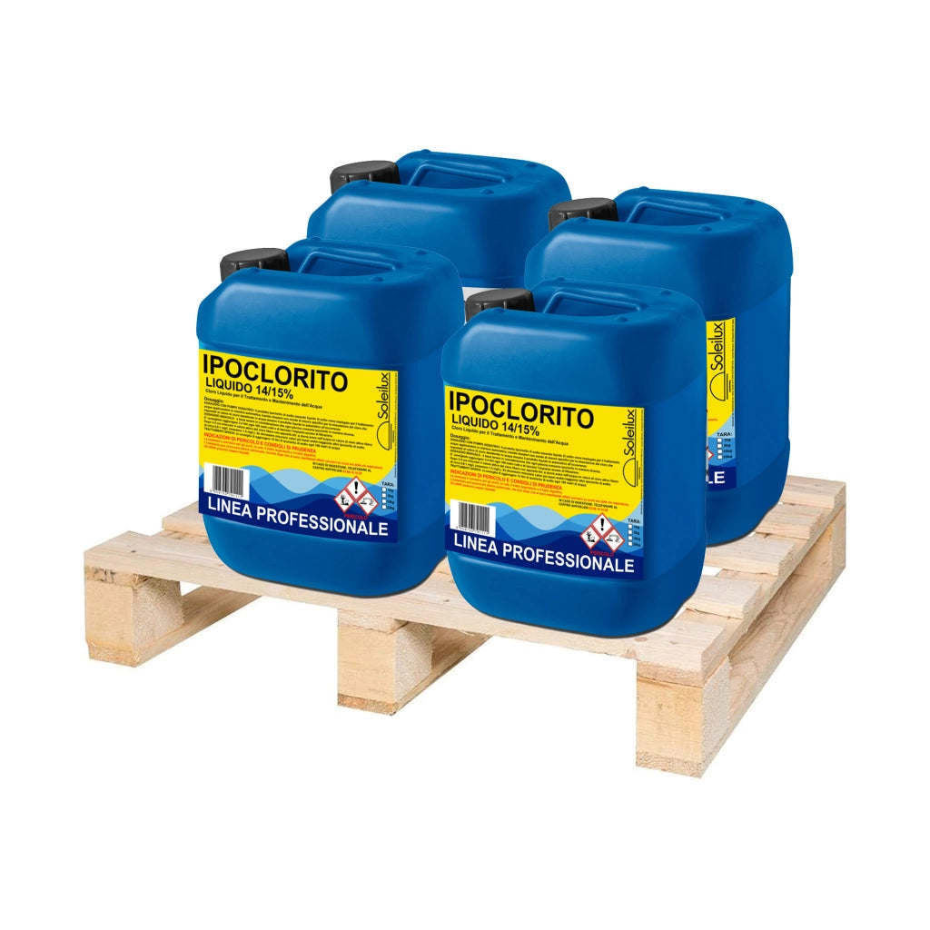 4 X 25KG Ipoclorito Di Sodio 14/15% Cloro Liquido Professionale Per Piscine