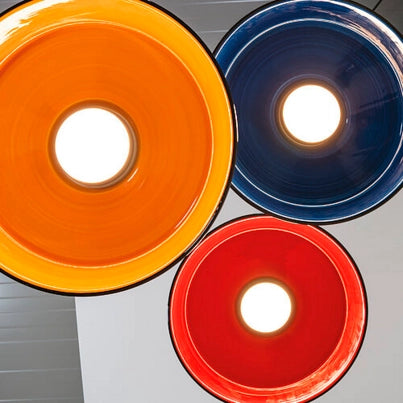 Circus Black Lampada a sospensione LED 8W 3000K d.24 cm in ceramica artigianale fatta a mano colore Rosso per interni design moderno ed elegante