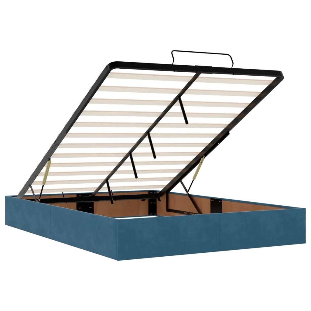 Letto ottomano con materasso Blu Scuro 160 x 200 cm Velluto 3456571