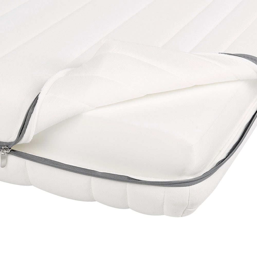 Materasso in schiuma bianco 160 x 200 cm Tessuto poliestere sfoderabile con cerniera EU Misura singola Medium Firm H2