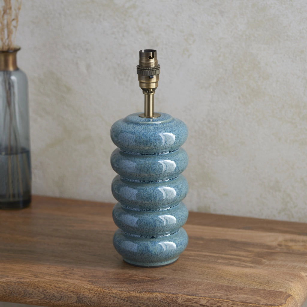 Base lampada tavolo Art Déco ceramica marina B22 Endon