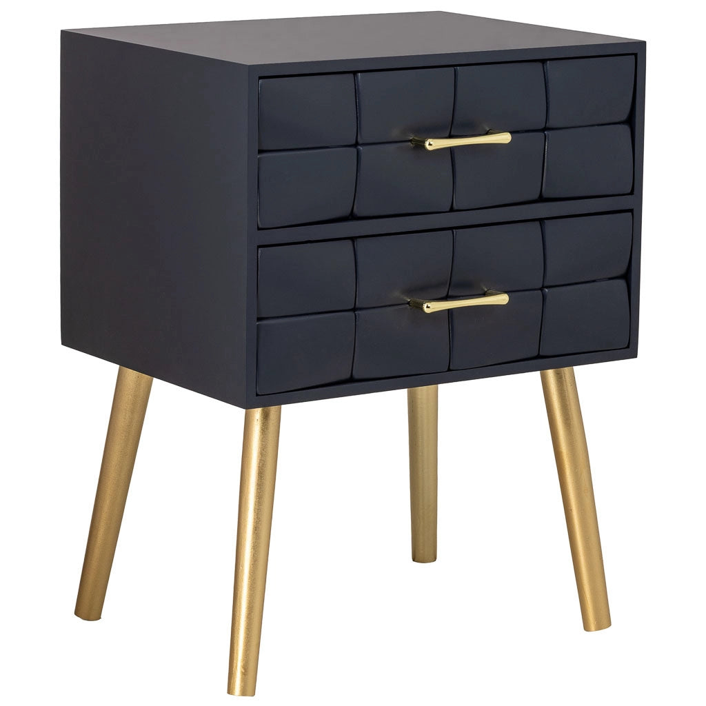 Comodino in legno nero 50x38x73h cm