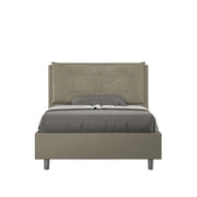 BS COM Letto una piazza e mezza con rete imbottito 120x190 similpelle cappuccino