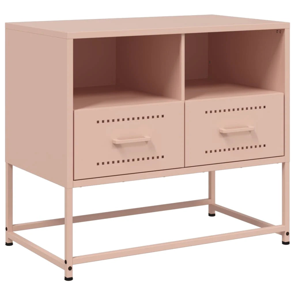Mobile TV multimediale mensola TV credenza TV sala da pranzo soggiorno camera da letto rosa 68 x 39 x 60,5 cm acciaio rosa 02_0028301