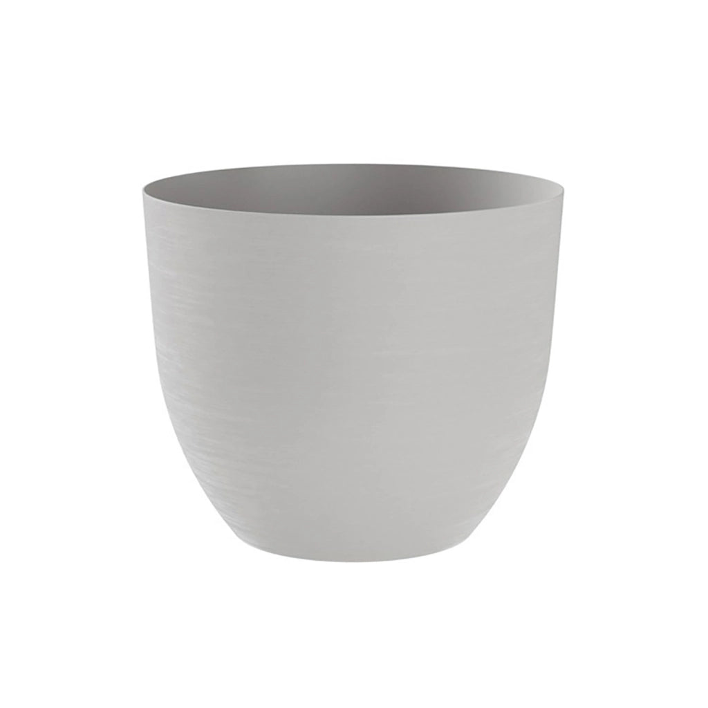 Vaso Rotondo Indoor e Outdoor Tera con Riserva D'acqua Over Cloud Ø48 cm in Plastica Grigio Chiaro