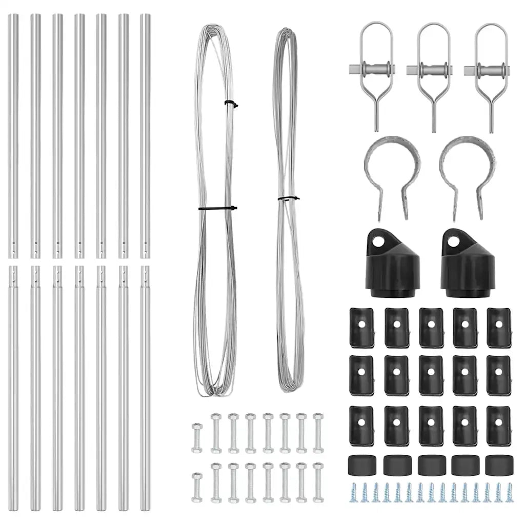 Palo della recinzione 7 pz Argento Acciaio CFW5652289