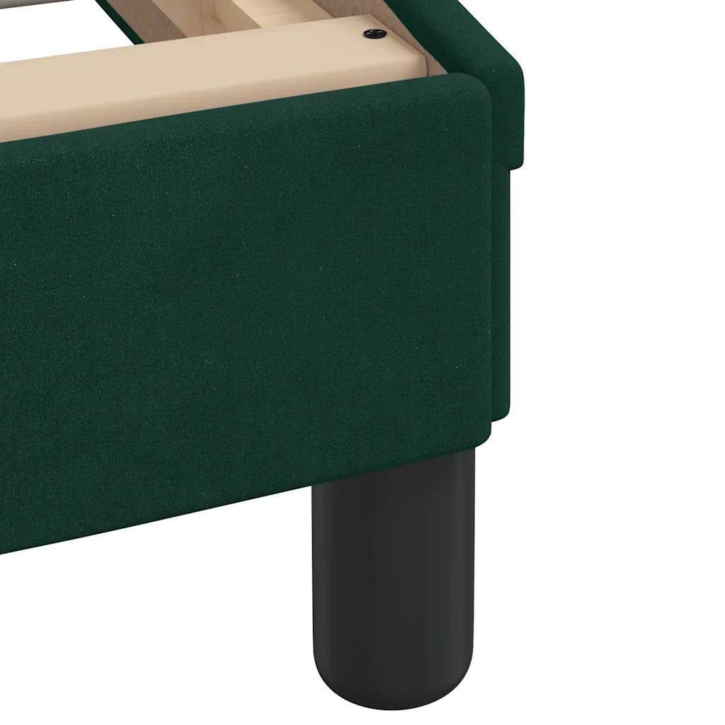 Letto singolo | Letto per adulti | Giroletto Dover Verde Scuro 90x190 cm in Velluto