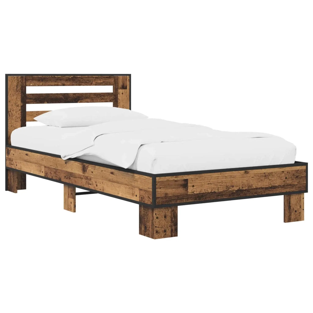 Letto singolo | Letto per adulti | Struttura letto con testata Legno antico 80 x 200 cm