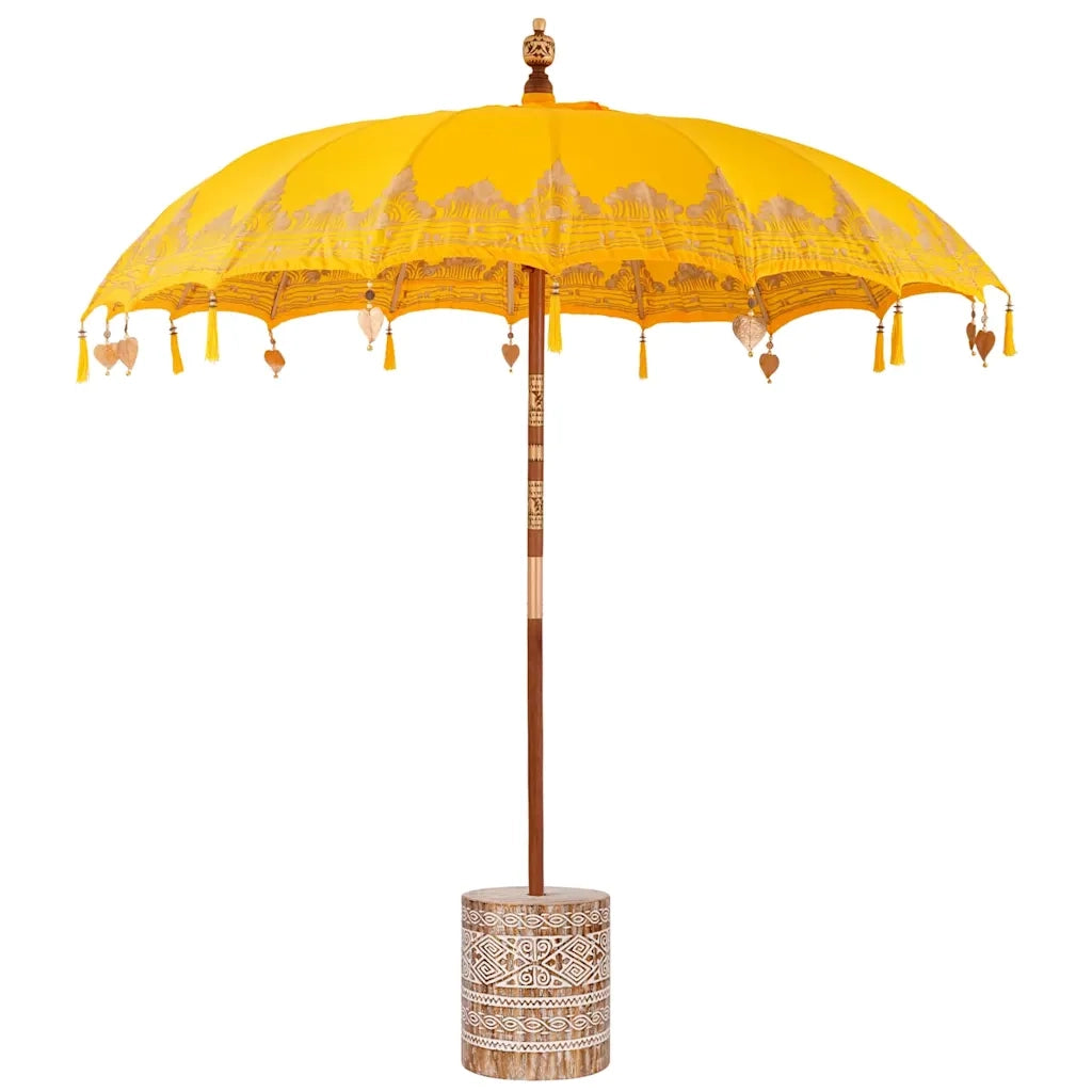 Ombrello balinese con base Giallo 215 x 215 x 260 cm 3356903
