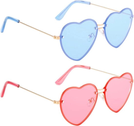 Occhiali da Sole a Forma di Cuore - Blu - Unico Modello