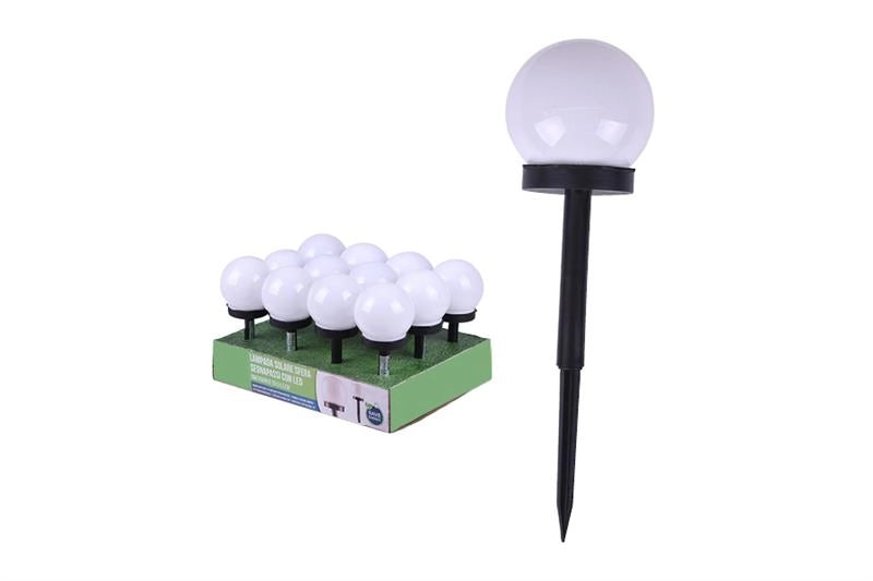LAMPADA RICARICA SOLARE SEGNAPASSI A SFERA 10X10X34,5CM M.11-4 DA TERRA IDEALE PER IL GIARDINO RICARICA OTTIMALE DA ESTERNO