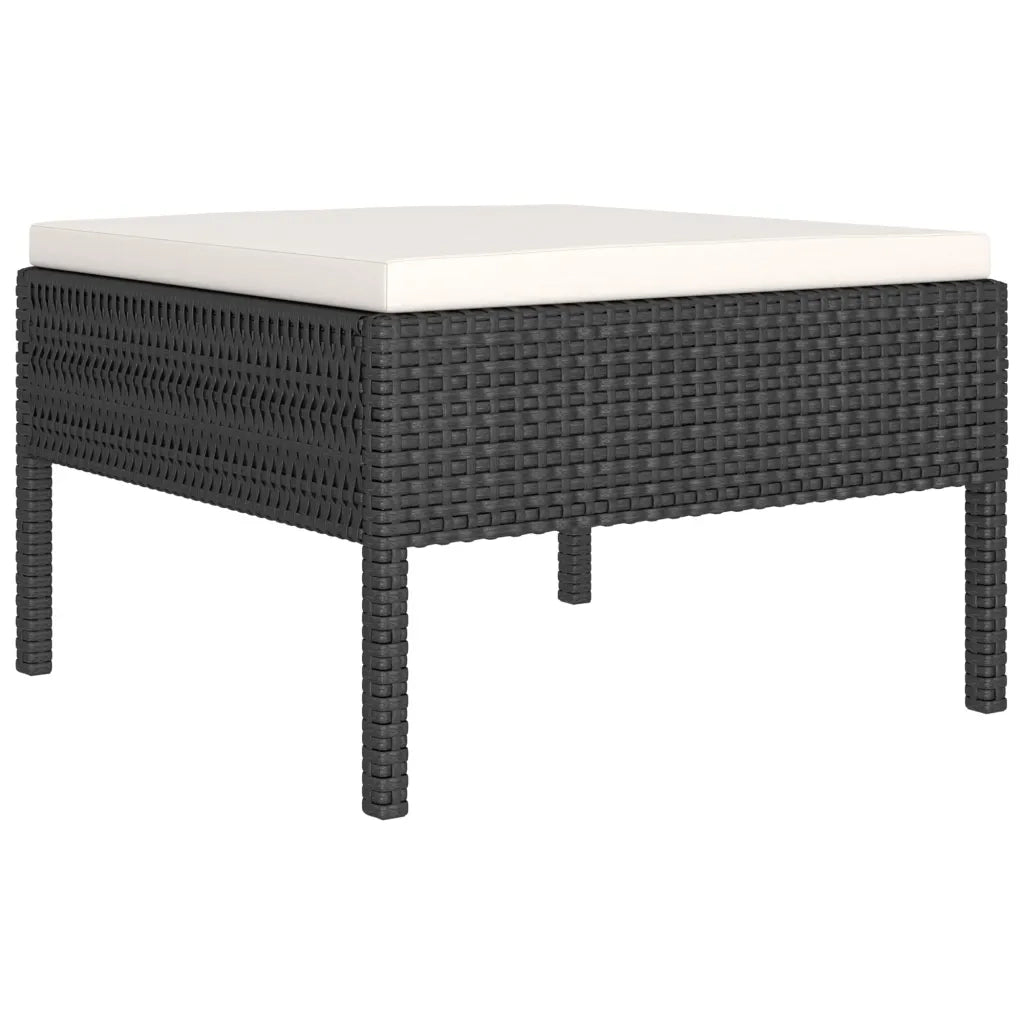 Set Divani da Giardino 5 pz con Cuscini in Polyrattan Nero 3094368