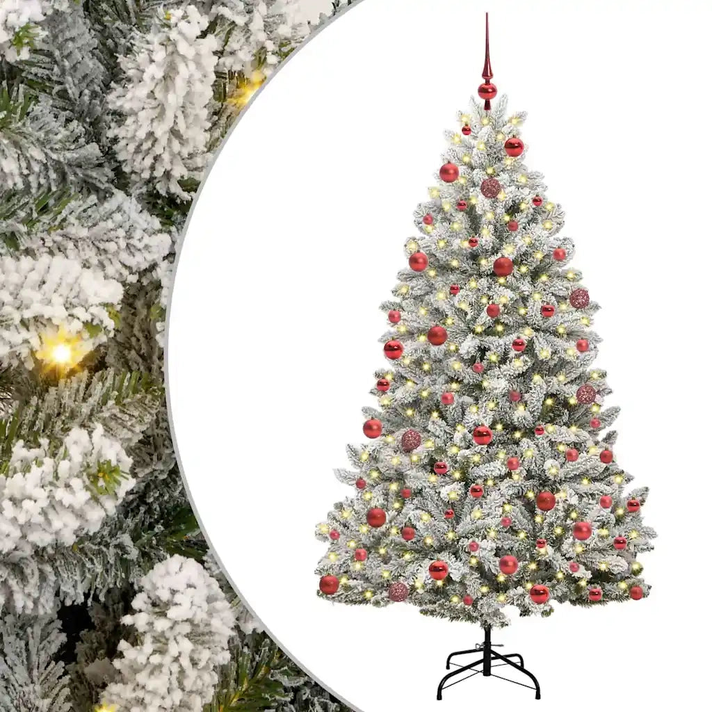 Albero di Natale artificiale con 300 LED Verde e Bianco 180 cm 3395748