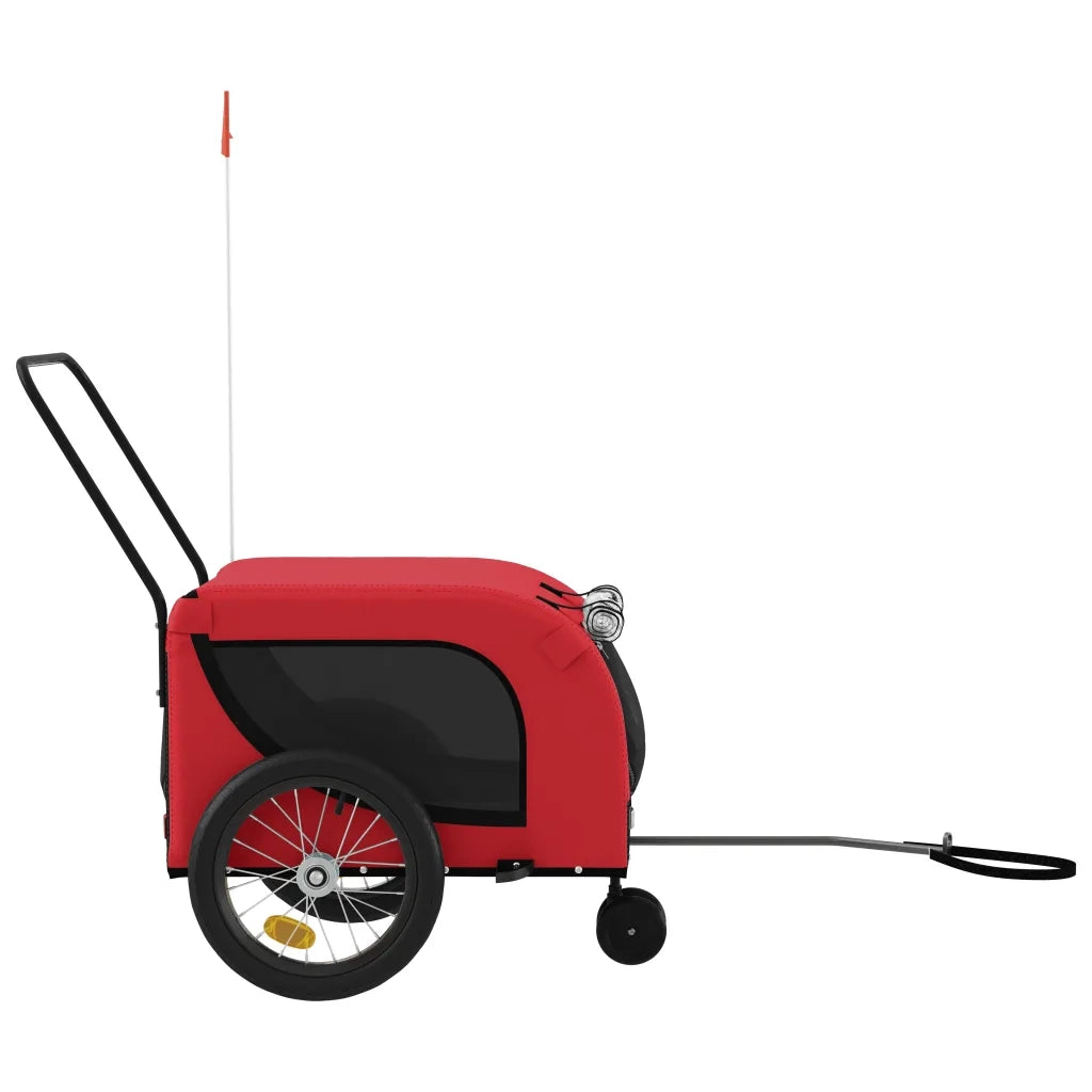 Rimorchio da Bici per Animali Rosso e Nero Oxford e Ferro 94020