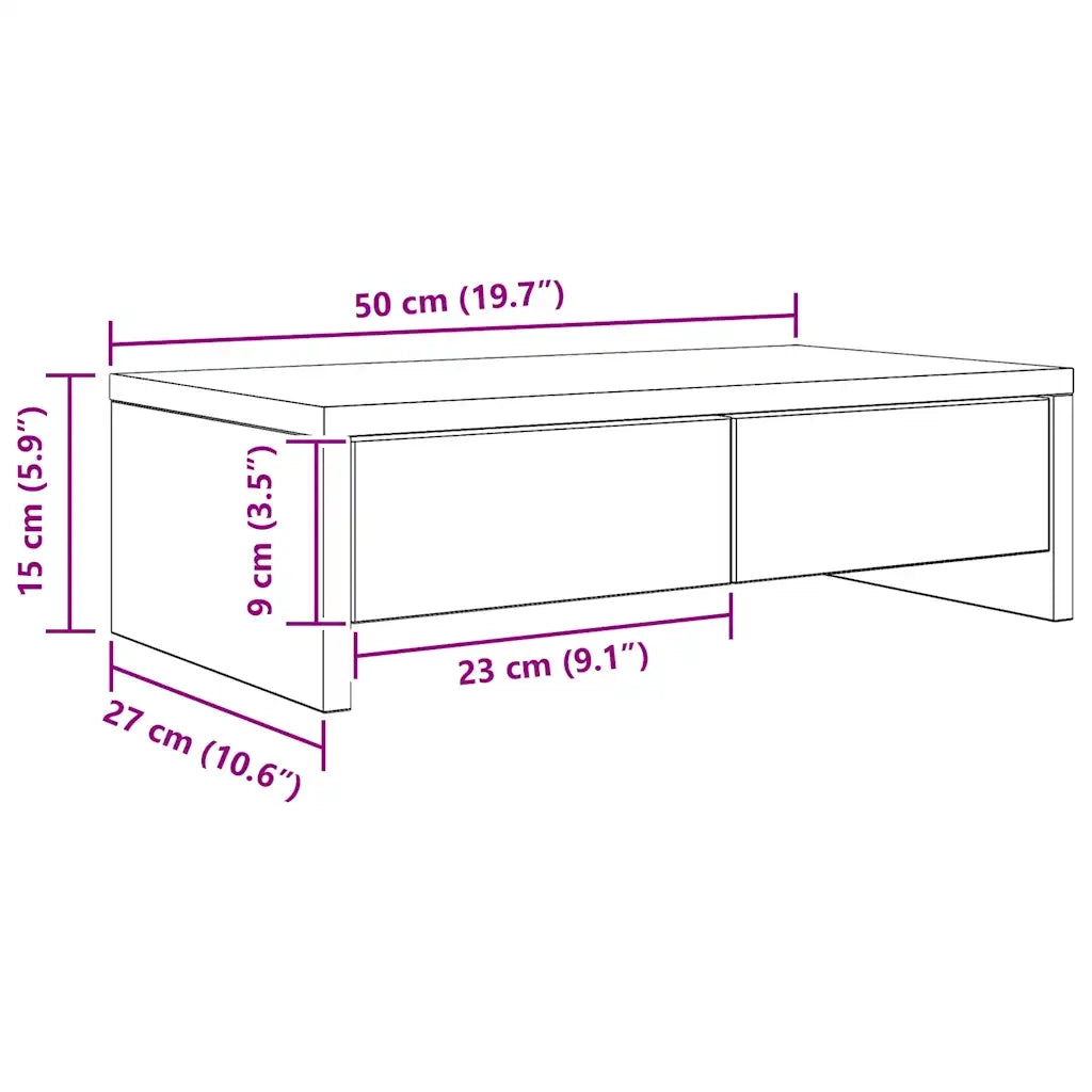 Supporto Monitor con Cassetti Rovere 50x27x15 cm in Truciolato CFW5120402