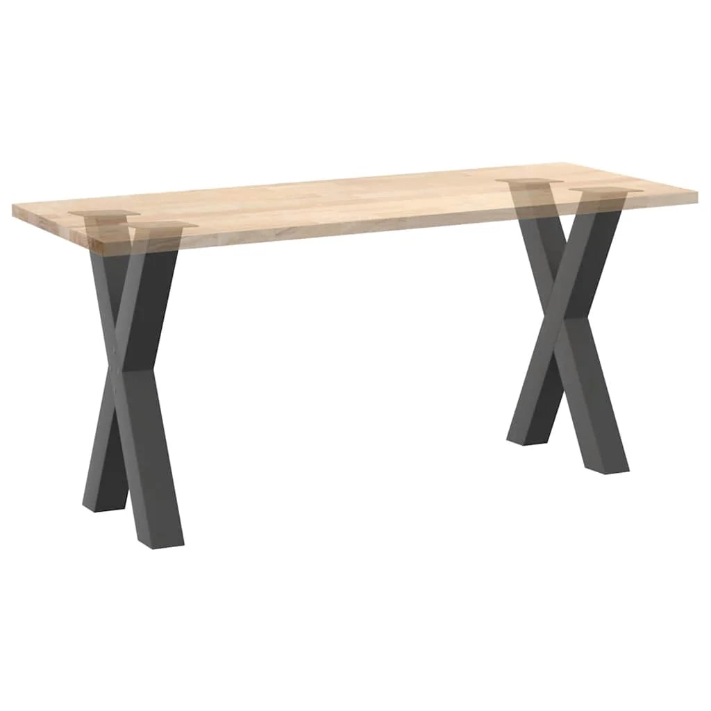 Set di 2 gambe per tavolo da pranzo a forma di X 50 x 72 cm con piedini regolabili stile moderno acciaio antracite 02_0057242