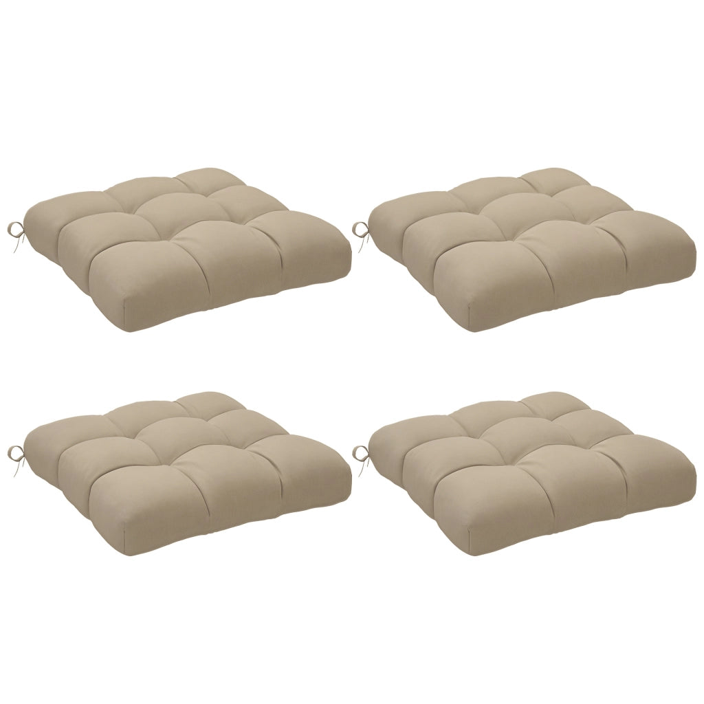 Set 4 cuscini per sedie da giardino ¨C Xylo ¨C imbottiti 10 cm con lacci 48x48 cm cachi