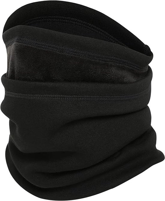 Schiacciapensieri da sci con cappuccio e maschera protettiva per vento - sciarpa da collo calda con imbottitura a maglia a pelo di coniglio