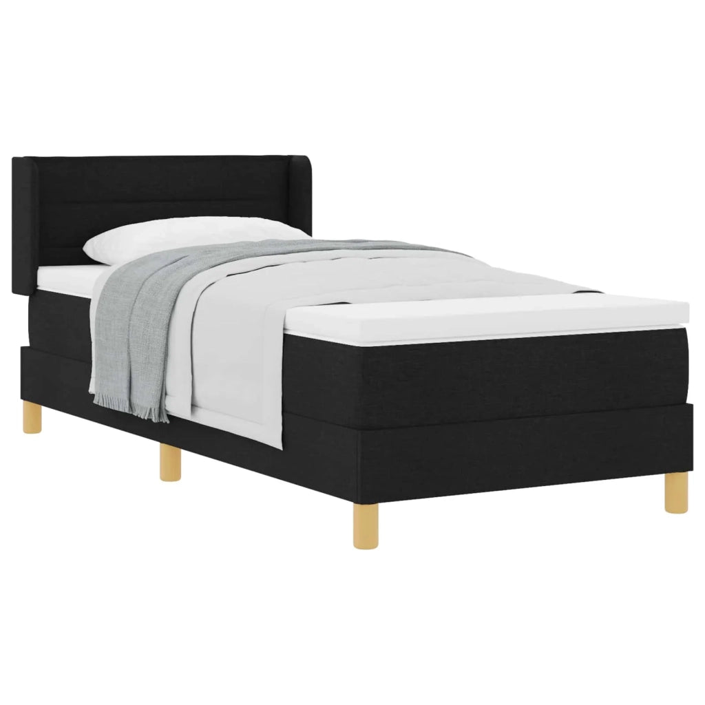 Letto a molle con materasso-Struttura Letto con Materasso Nero 200 x 90 cm Poliestere 595268