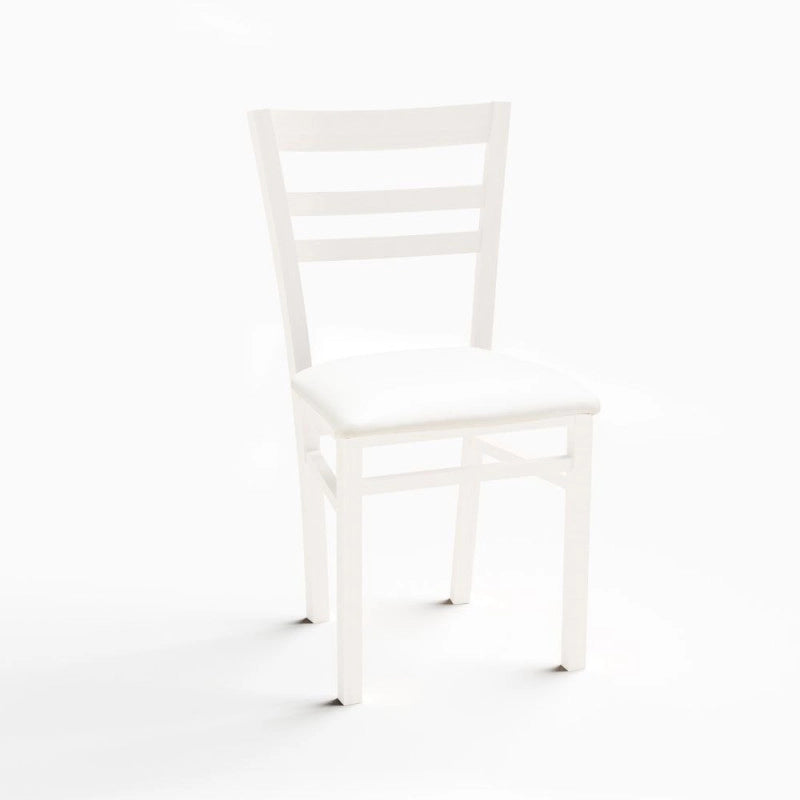 Sedia Cromica in legno bianco opaco set 2 pezzi