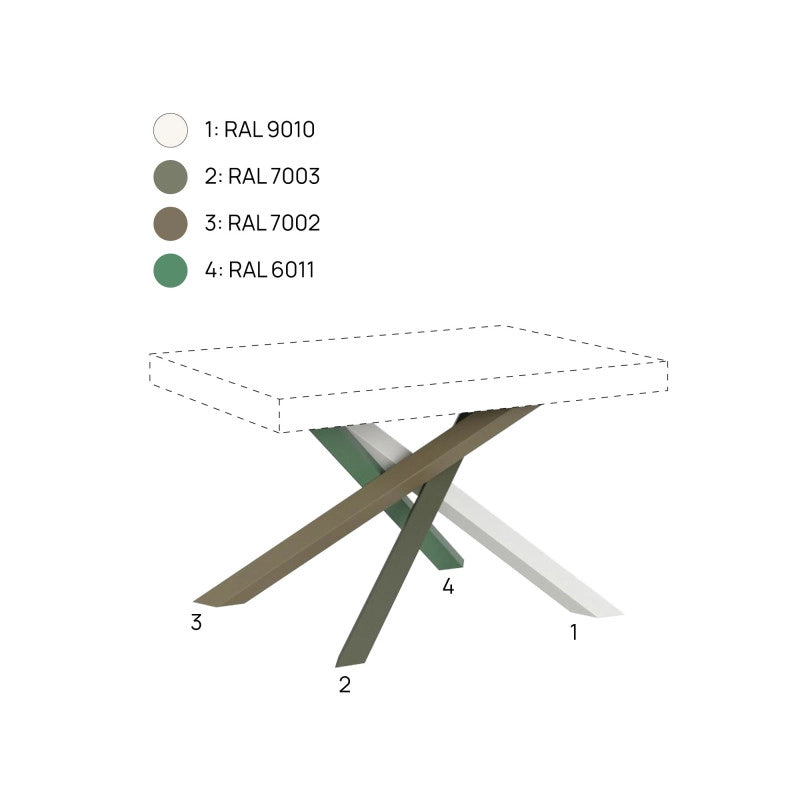 Tavolo allungabile 200/460x90 cm Volantis telaio Multicolore 4/A - Bianco Frassino