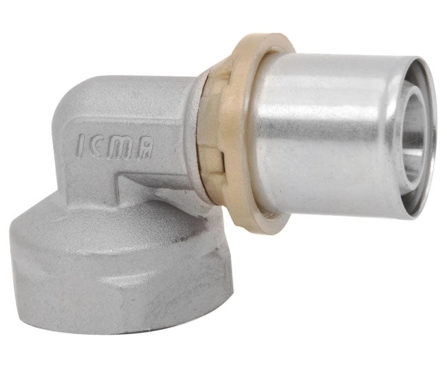 RACCORDO CURVO FEMMINA PER TUBO MULTISTRATO A PRESSARE MODELLO SEMPITER 1/2 Ø16X2   ICMA  S.P.A.