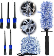 Set di pulizia per ruote con setto di pulizia dettagliata - set di pulizia ruote con manico in alluminio.