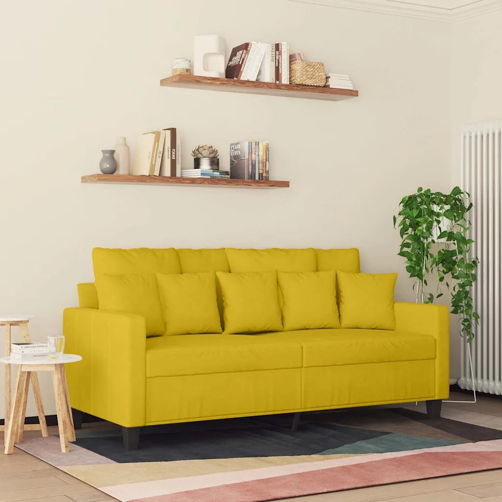 Divano a 2 Posti-Sofa 2 Posti giallo 140 cm in Velluto 132277