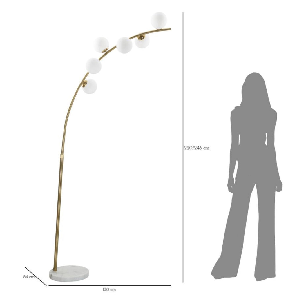 Lampada da Terra VKH208, Oro, Metallo, 130x45x220 cm