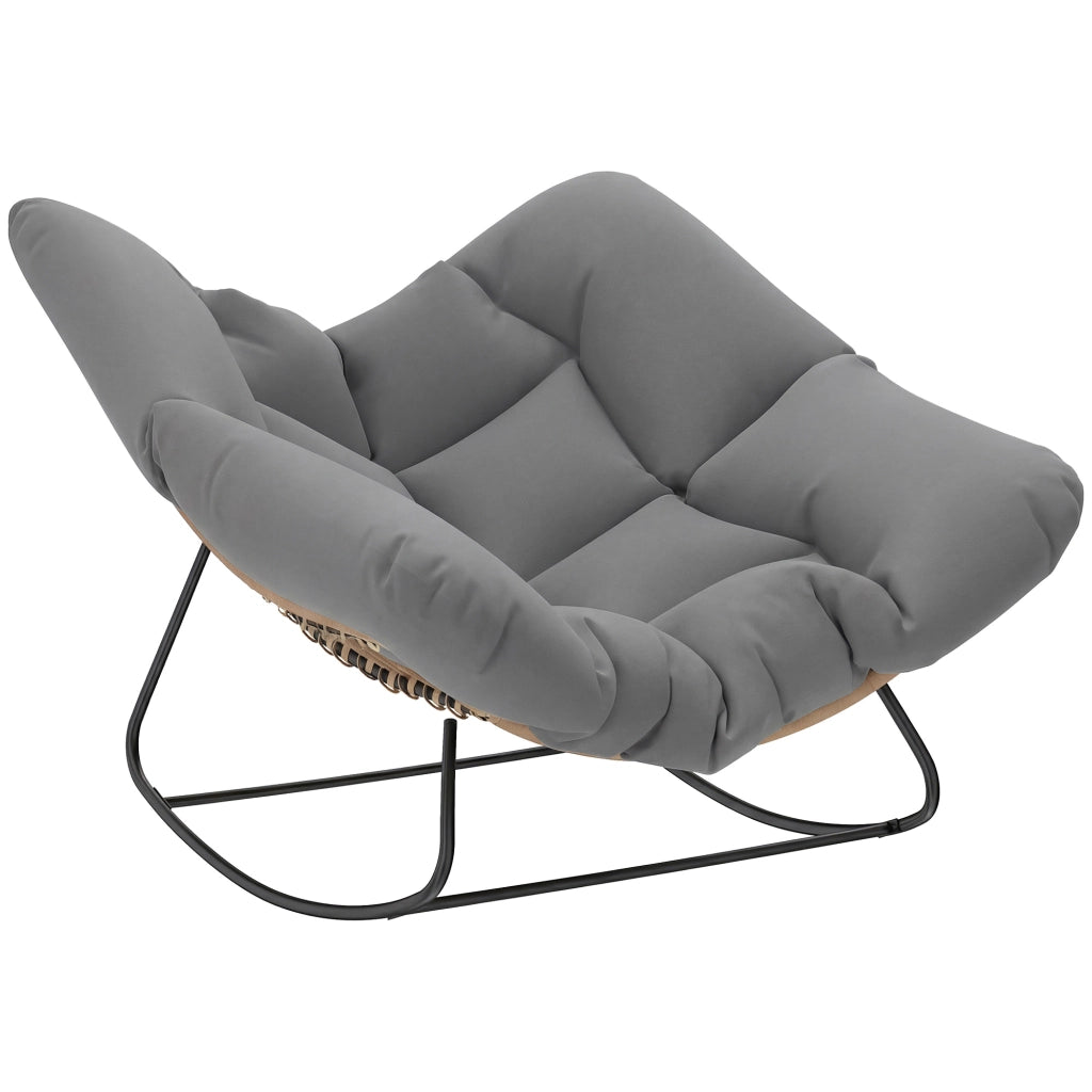 Poltrona a Dondolo Ovale Imbottita ¨C Minimal ¨C Grigio