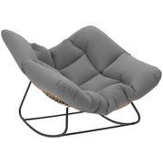 Poltrona a Dondolo Ovale Imbottita ¨C Minimal ¨C Grigio