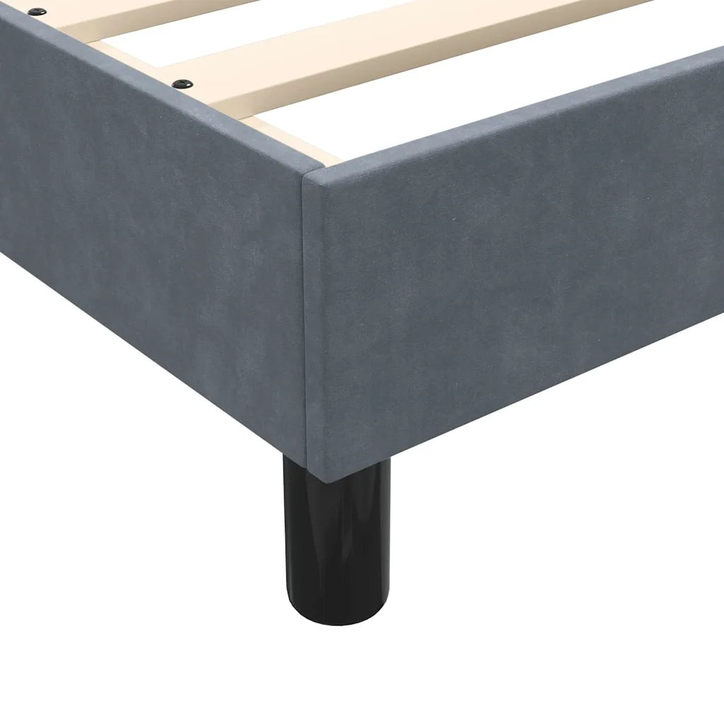 Letto matrimoniale | Letto per adulti | Giroletto Molle senza Materasso Grigio Scuro 120x210 cm Velluto
