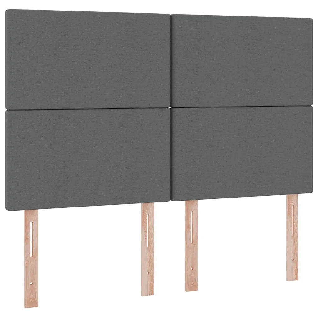 Letto con contenitore e LED con led Grigio scuro 140 x 190 cm 3372352