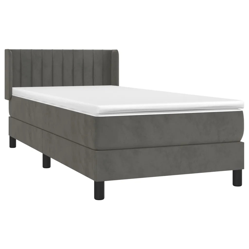 Giroletto a Molle con Materasso-Struttura Letto Grigio Scuro 80x200 cm Velluto 546593