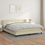 Giroletto a Molle con Materasso Crema 180x200 cm in Similpelle 3127207