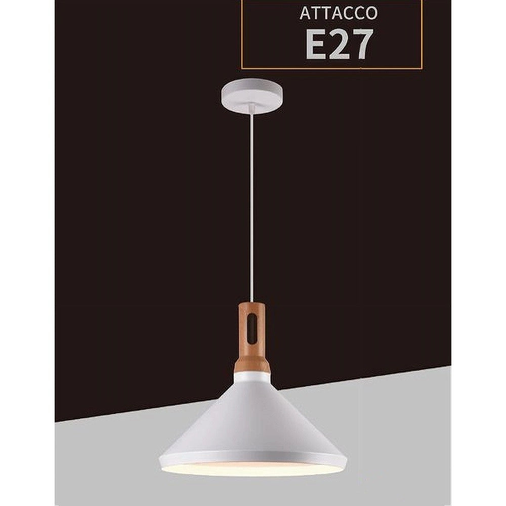 Trade Shop - Lampadario A Sospensione Stile Industriale Lampada Pendente E27 Nero Bianco A92 - Bianco