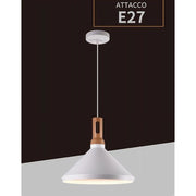Trade Shop - Lampadario A Sospensione Stile Industriale Lampada Pendente E27 Nero Bianco A92 - Bianco