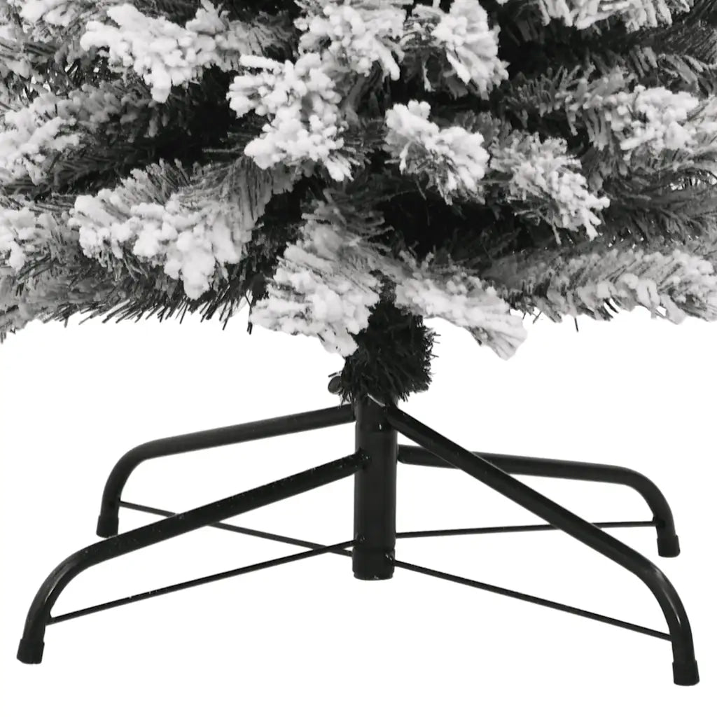 Albero di Natale Artificiale-Decorazioni natalizie con Neve Fioccata Verde 180 cm PVC