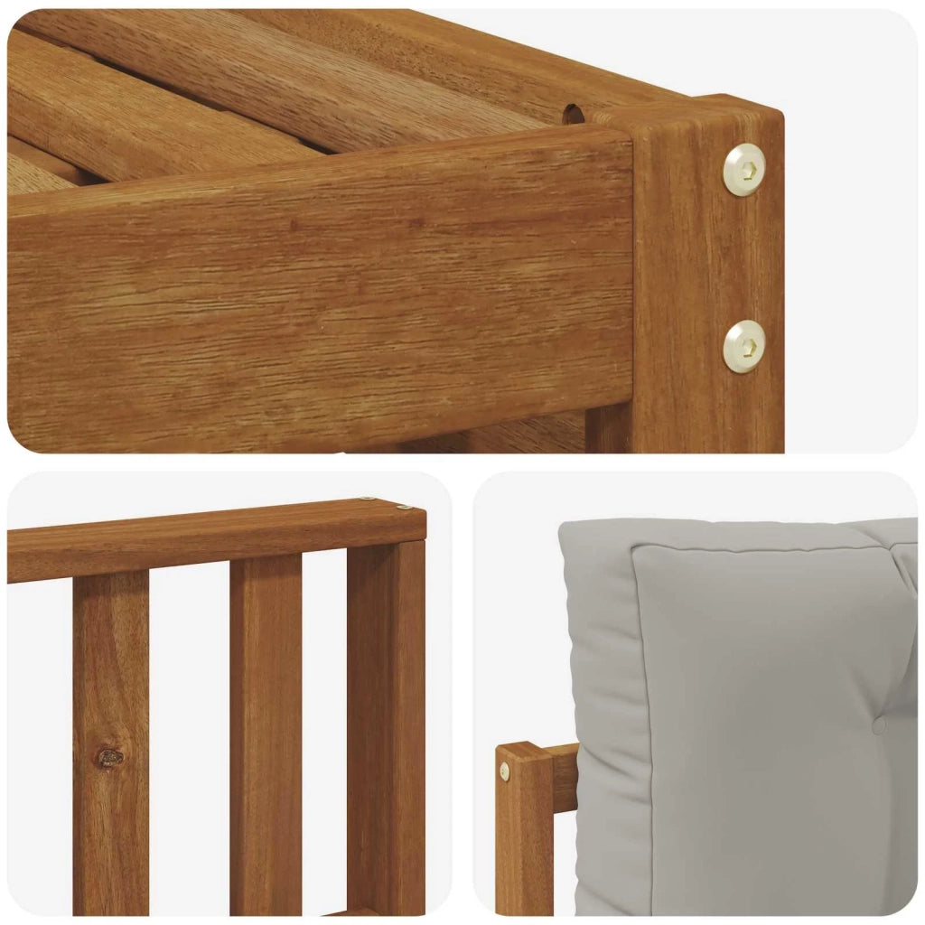 Set divani con cuscino 7 pcs Grigio Naturale e Chiaro 3373811